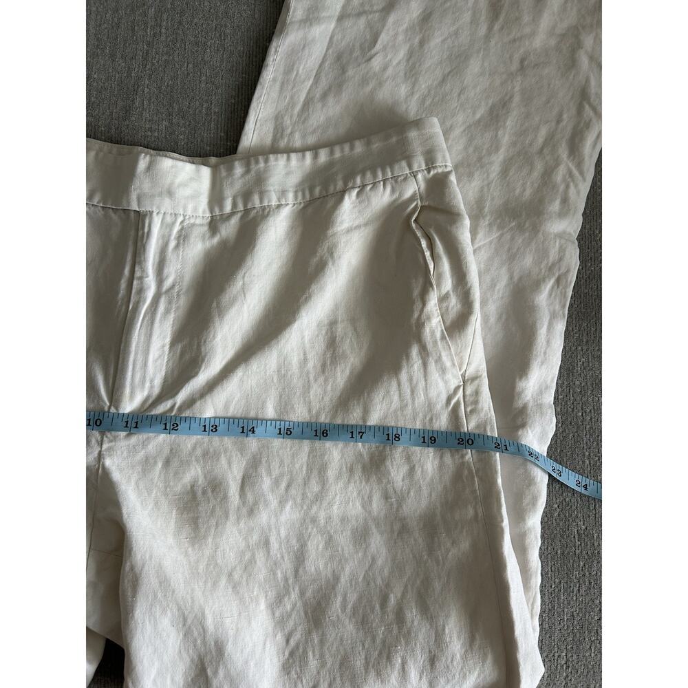 Lauren Ralph Lauren Cream Silk Linen Dress Pants Preppy Old Money Minimalist 12 - Picture 9 of 10